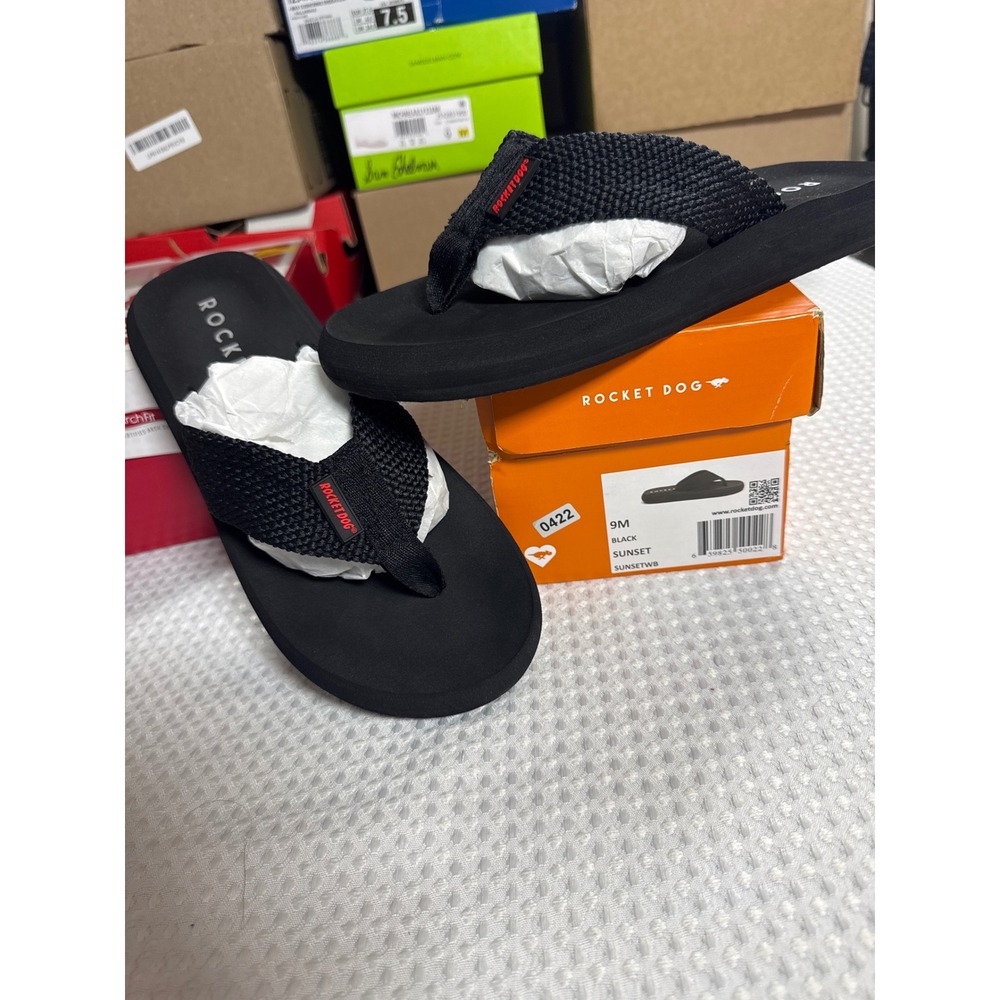 Rocket Dog Flip Flops Womens 9 Sunset Black Casual SUNSETWB EUC